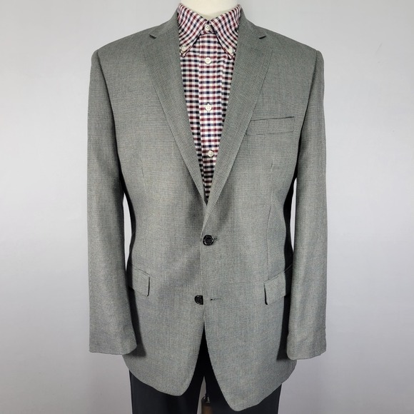 Lauren Ralph Lauren Men's Sport Coat Blazer Two Button Gray Polyester Rayon 46L